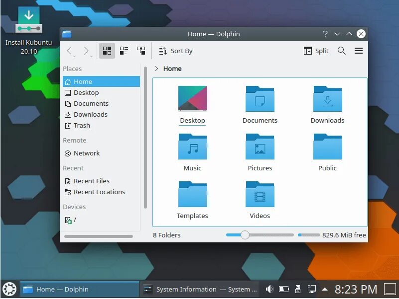 Kubuntu. Kubuntu Linux. Kde 5. Dolphin kde.