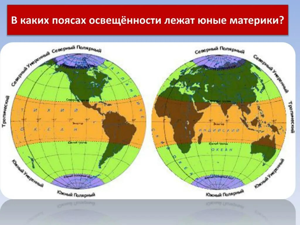 О каком поясе освещенности говорится. Материки и тепловые пояса. Тепловые пояса земли. Пояса освещенности. Пояс освещенностиземли.