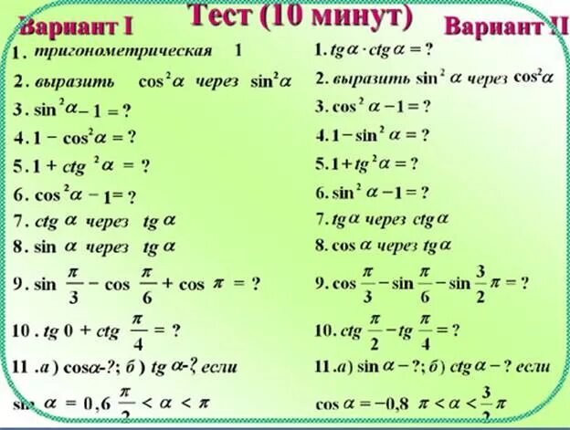 10 Кл Алгебра тригонометрия формулы. Основное тригонометрическое тождество 10 класс Алгебра. Основные формулы тригонометрии тождества 10 класс. Формулы тригонометрии 10 класс Алимов.