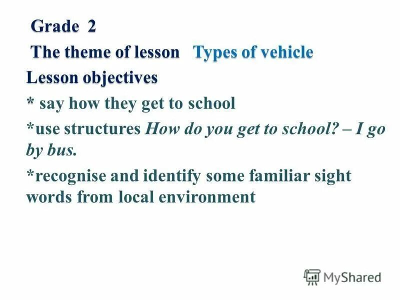 Types of lessons