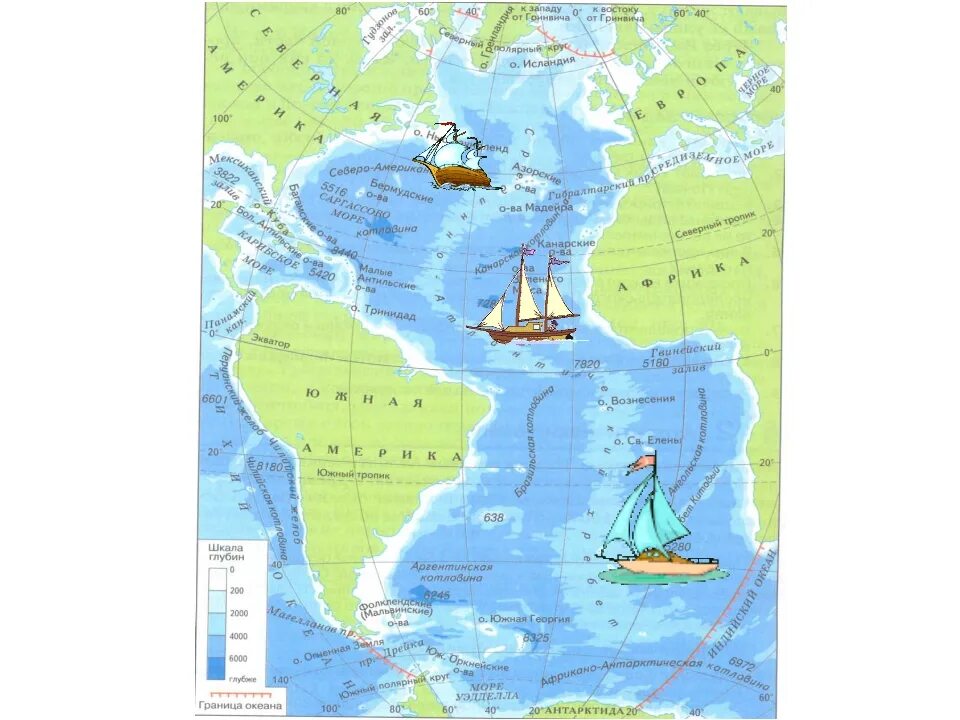 Какие моря находятся в атлантическом