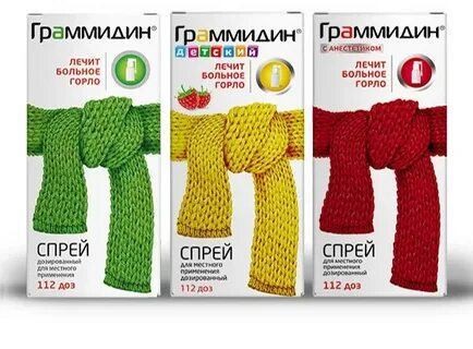 Граммидин нео с анестетиком спрей