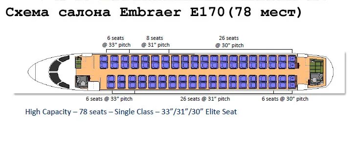 Embraer 170 s7 места