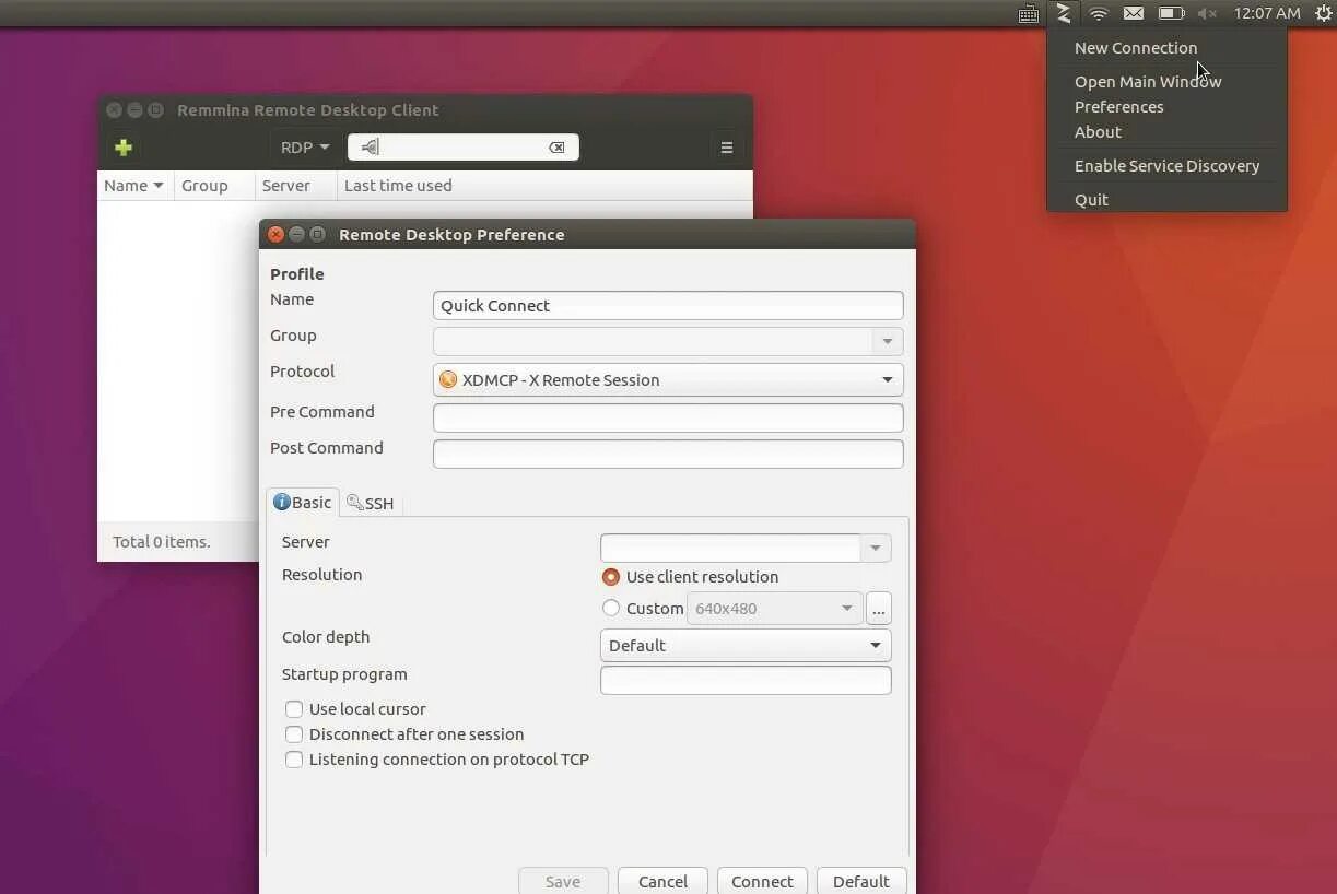 Как подключить ubuntu. Remmina linux. remmina ubuntu. remmina rdp. remmina remote desktop.