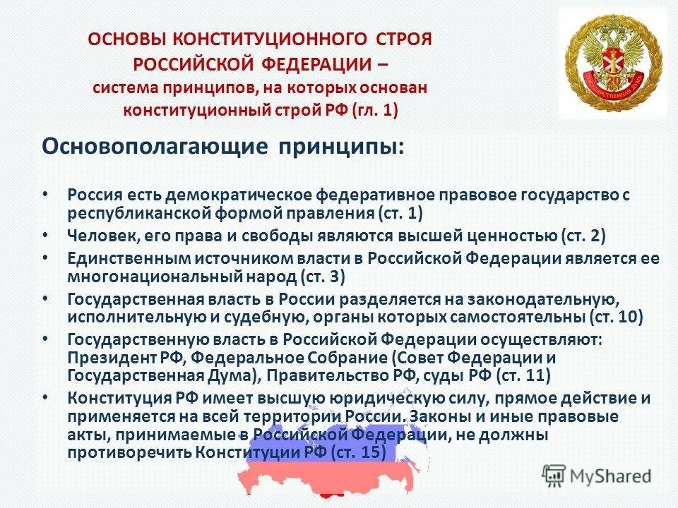 6 основных конституций рф. Основы государственного строя по Конституции. Принципы конституционного строя РФ. Конституционный Строй РФ. Основы Конституция строя России.