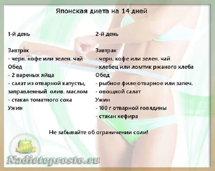 14 дней. Японская диета. Японская диета 14 дней. Китайская диета. Японская диета меню на 14.