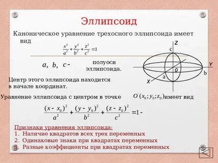 Составить каноническое уравнение с полуосями