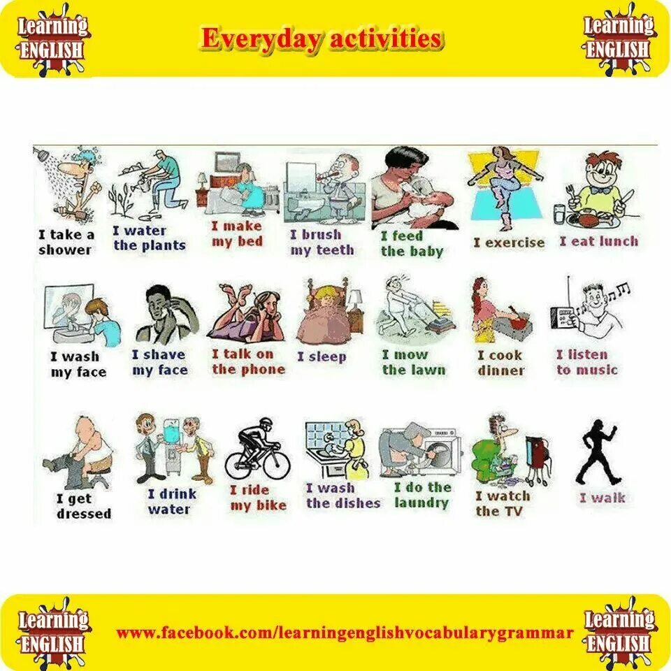 Everyday English. English everyday activities. Фразы на английском Daily activities. Every Day English. Activities перевод на русский