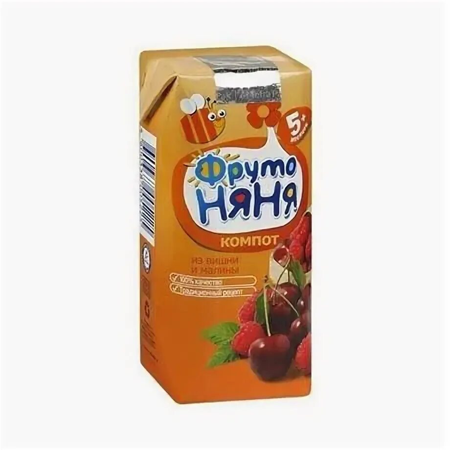 С какого возраста можно ребенку давать компот. Компот &quot;фрутоняня&quot; вишня-малина 200 мл. фрутоняня компот вишня и малина. компотик фрутоняня вишня малина. дп фрутоняня компот вишня-малина 200мл 5+мес.