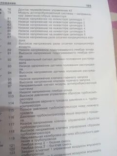 Расшифровка ошибок опель