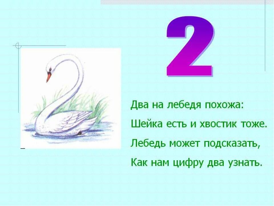 Что на что похоже 2 класс. Цифра 2 стихи для детей. Стихотворение про цифру 2. На что похожа цифра 2. Стихотворение про двойку.