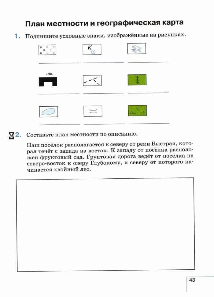 Условные знаки 5 класс география задания. Задание с условными знаками 5 класс. Условные знаки география 5. Составьте план местности по описанию.