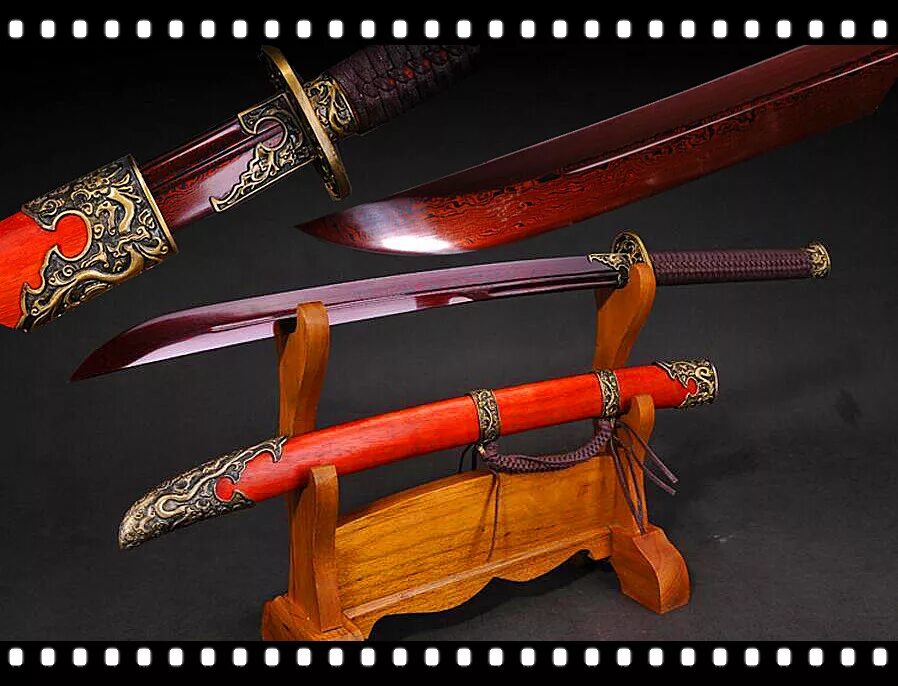 Меч-Цзянь дамасская сталь. Китайский меч Цзянь. Китайский меч дамасская сталь. Красный китайский меч.