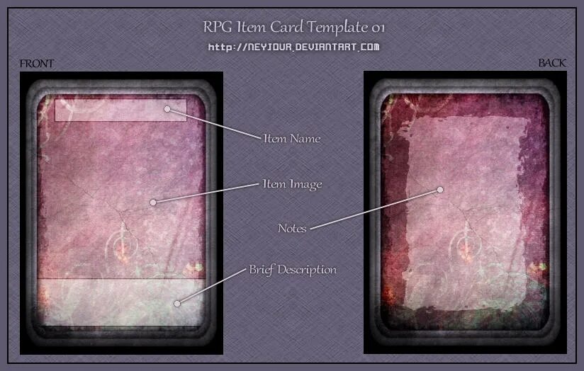 Card rpg. Item Card Template. Item Card.