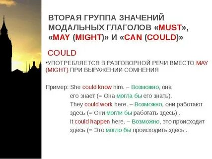 Вставить модальные глаголы can may must