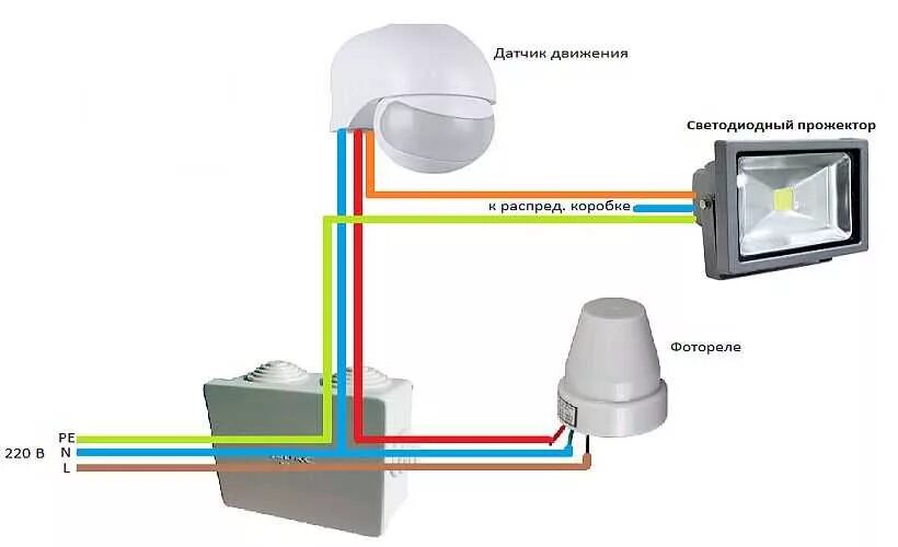 Схема подключения датчика освещенности