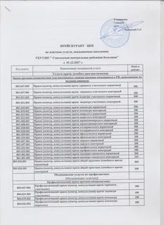 Семейный доктор прейскурант цен