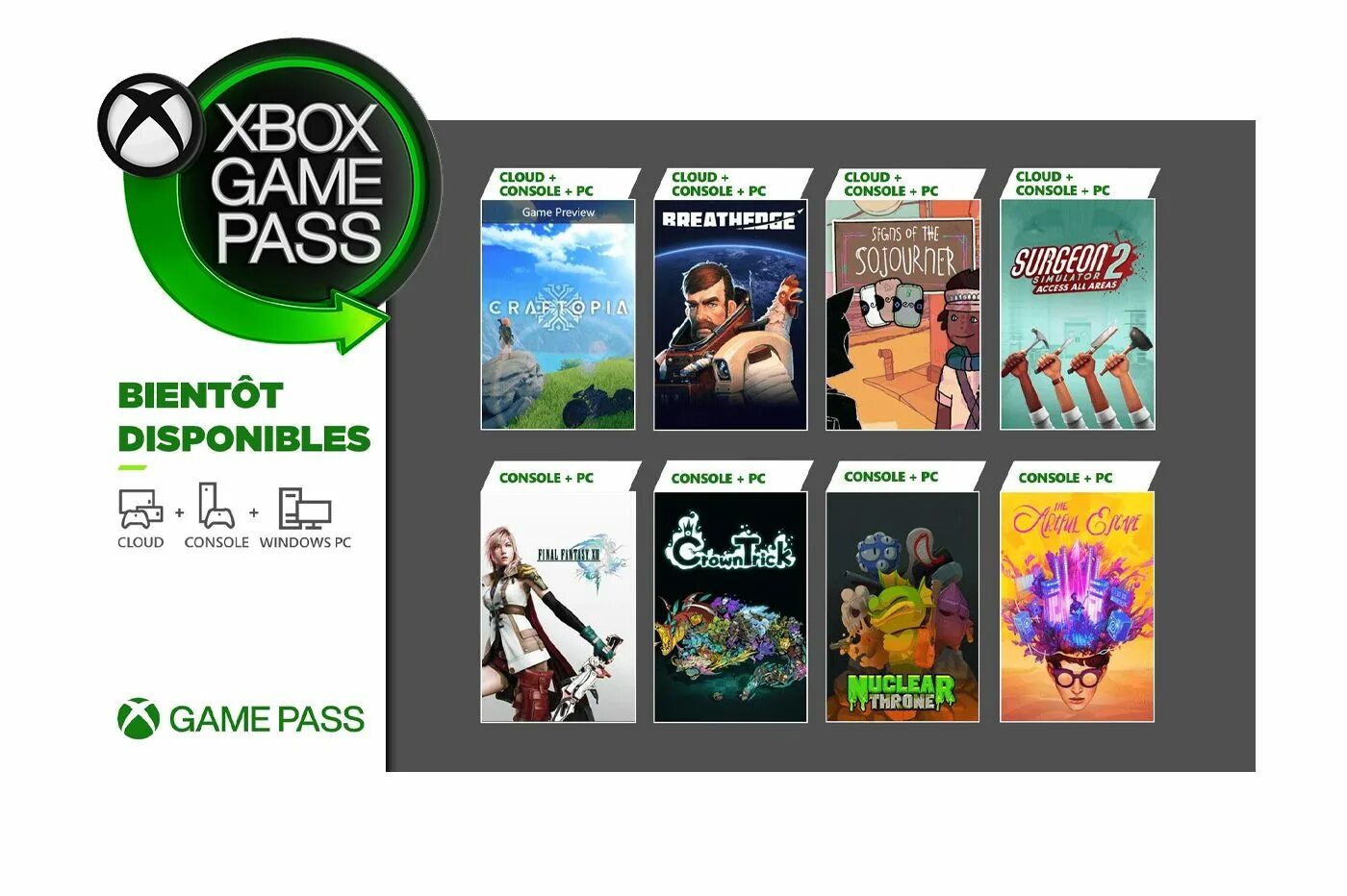 Лучшие игры Xbox game Pass. Игры Xbox цифровые ключи. Gamepass Ninja Legends картинки. Craftopia logo. Новое в game pass