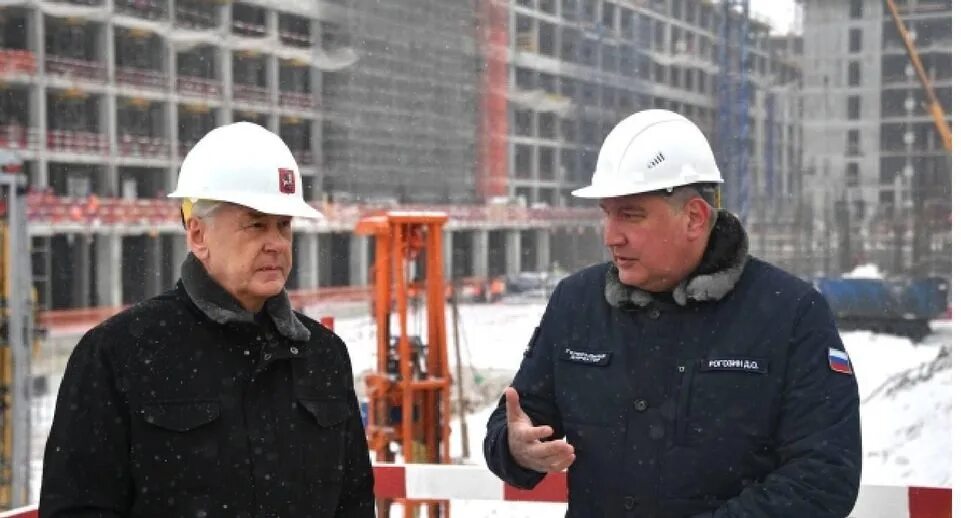 Собянин 2022. Собянин посетил НКЦ. Рогозин на стройке. Национальный космический центр в Москве.