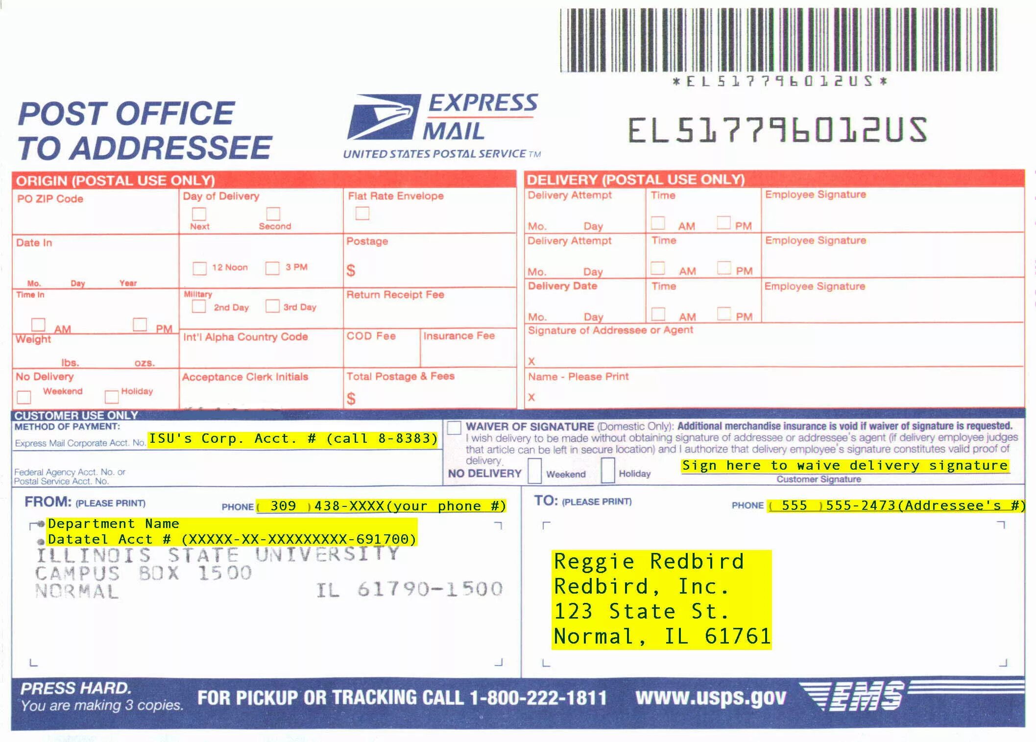 Накладная USPS. Airbill. FEDEX Waybill. Экспресс почта.