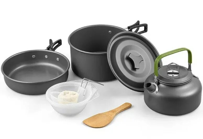 DS-308 набор посуды. Набор туристической посуды Cooking Set DS-102. Набор Cookware Set DS 308 котелок+сковорода+чайник. Набор посуды " Camping Sets Pot" al-500.