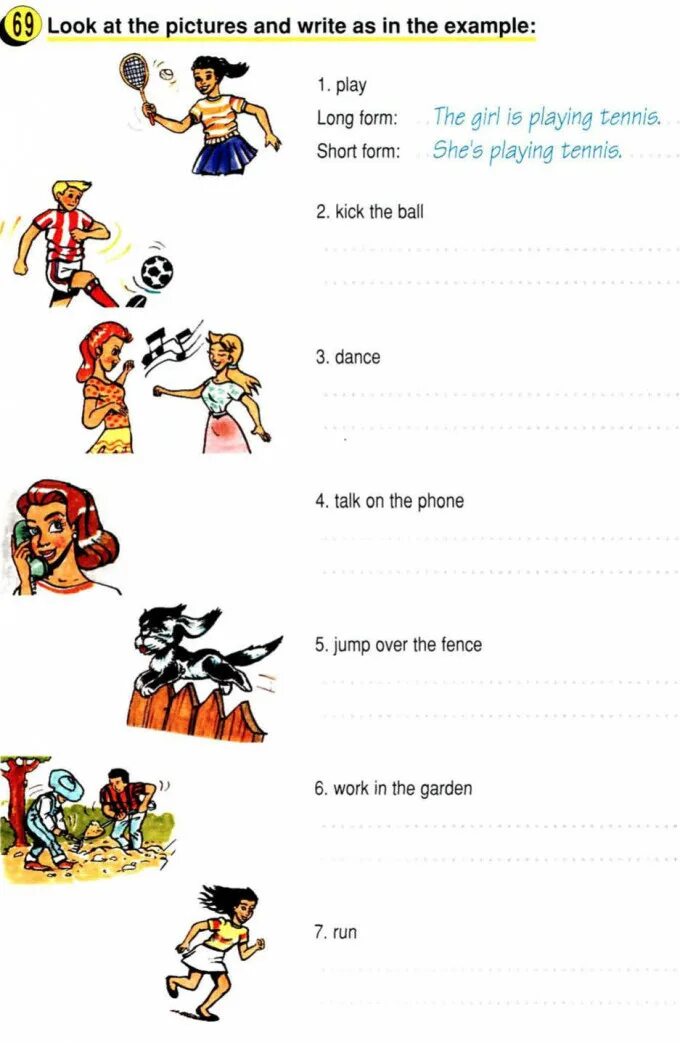 Exercise 1.1 write the short form