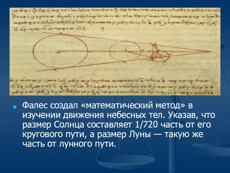 Изучение движения небесных тел. Математический метод движение небесных тел. фалес астрономия. метод фалеса. солнечное затмение фалес.