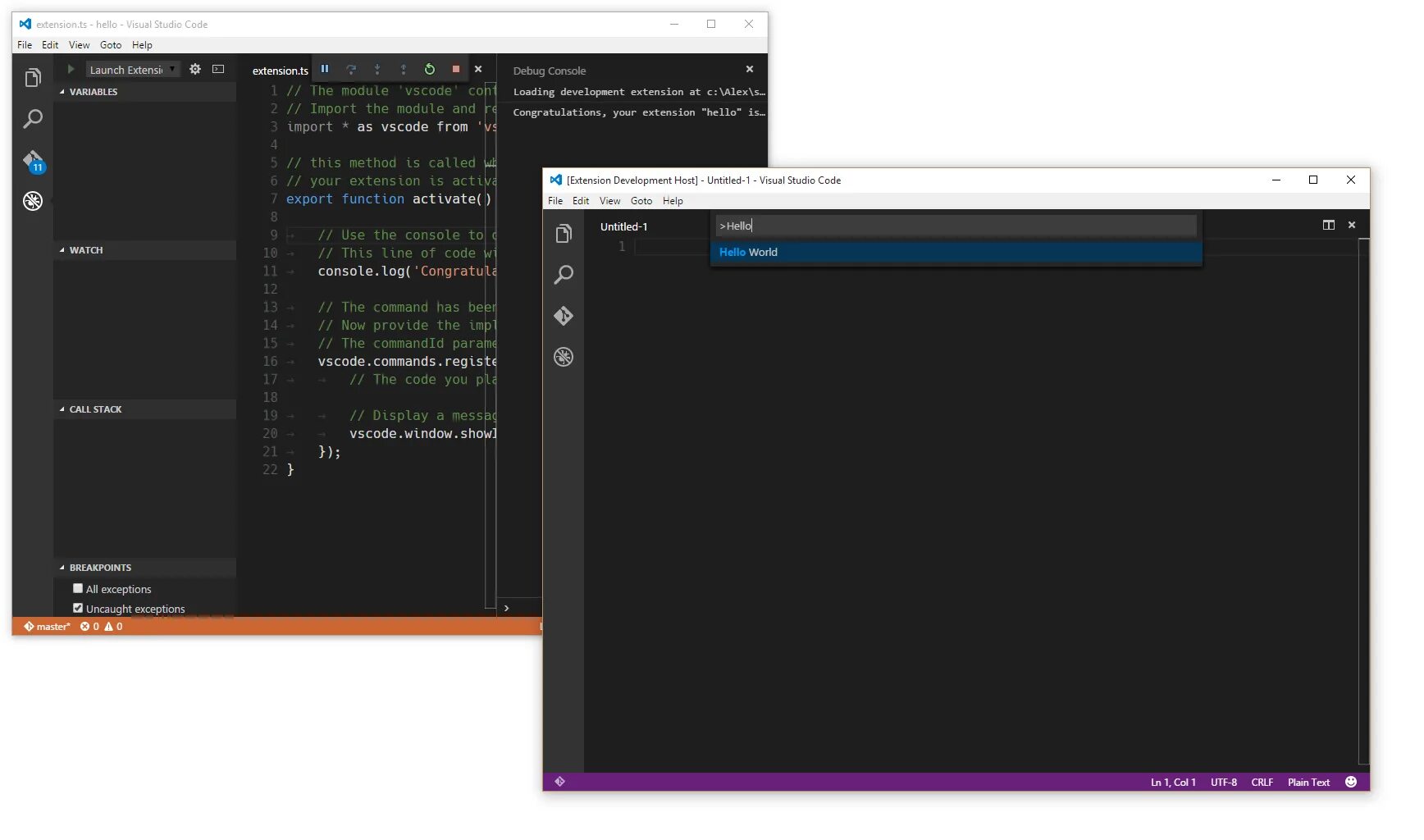 Vscode c extension