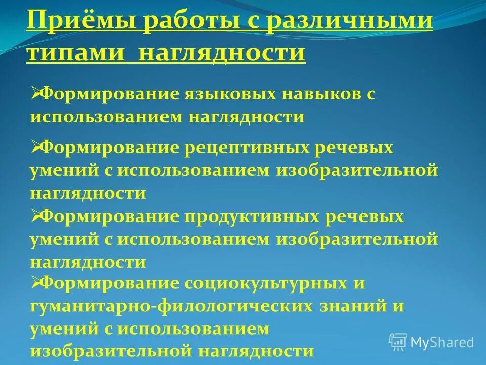 Виды наглядных методов обучения. Наглядный метод обучения приемы. Наглядные методы обучения в дидактике. Условия эффективного применения это. Приемы использования наглядности.