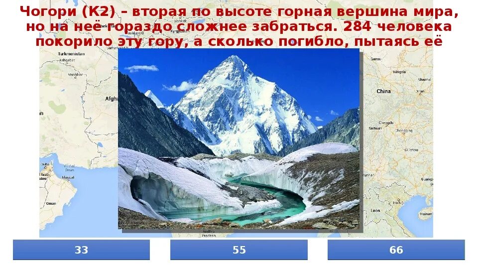 Второй по высоте в россии. Гора Чогори высота. Координаты горы Чогори. Гора Чогори на карте.