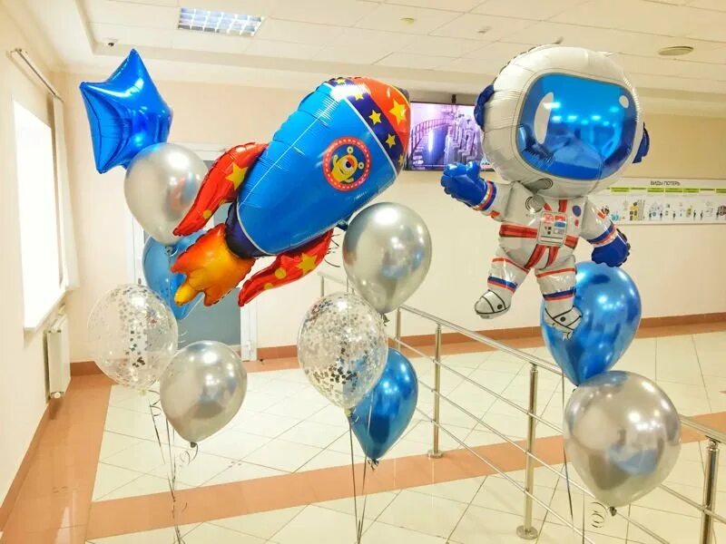 Воздушные шары в стиле космос. День космонавтики воздушные шары. Украшение шарами в стиле космос.