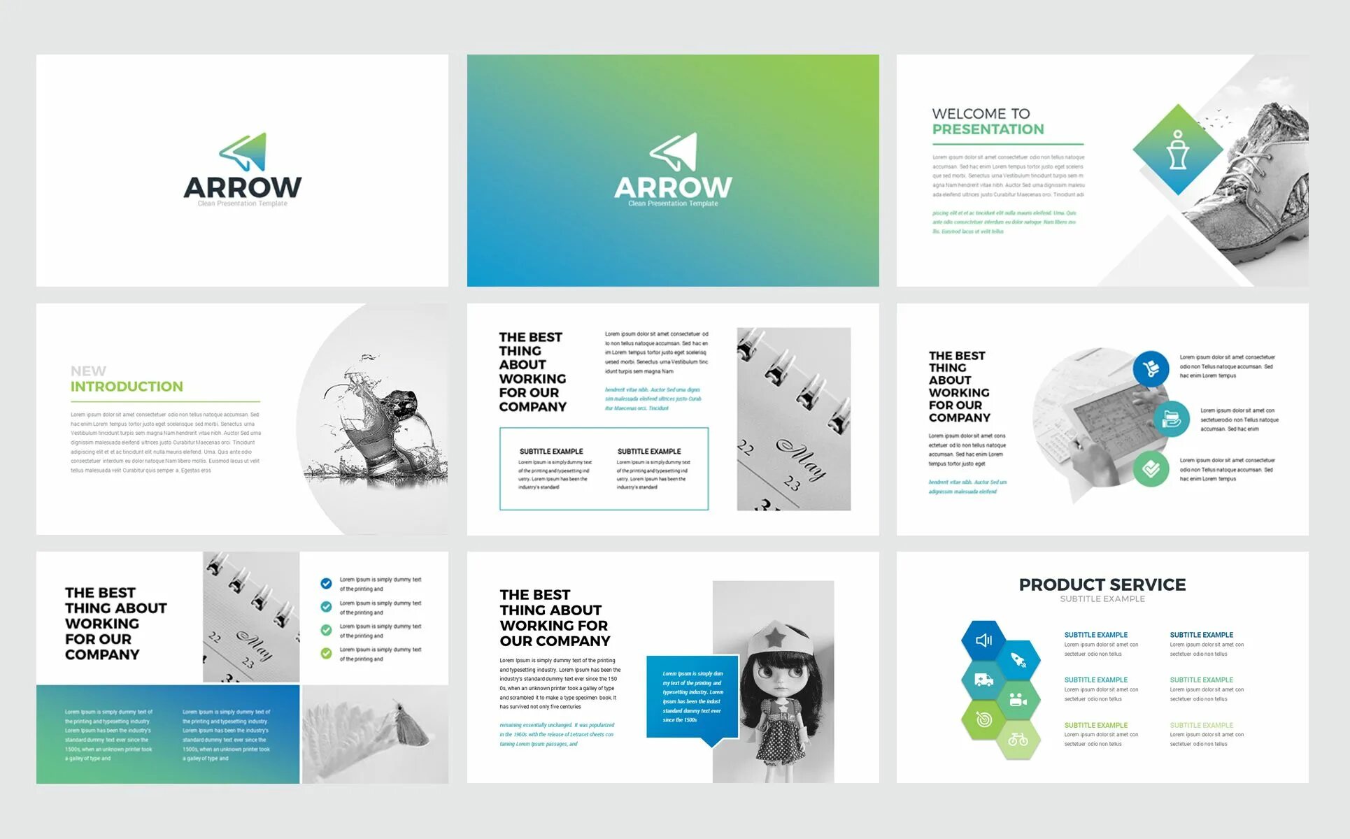 Arrow - Business Presentation PowerPoint template Business presentation, Powerpo