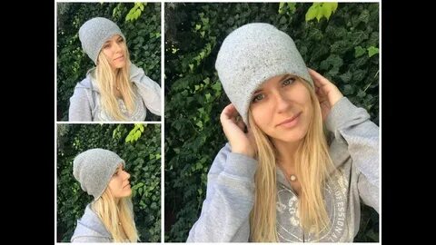Вязаные двойные шапки