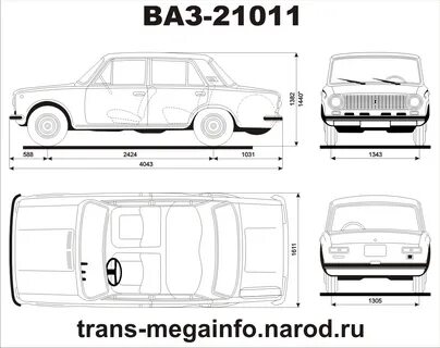 Чертеж ваз 2101 размеры