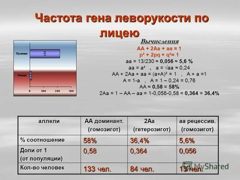 Частота Гена. Частота генов. Частота Гена в популяции. Понятие о частотах генов.