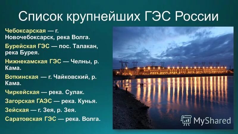 На каких реках крупнейшие гэс россии. Воткинская ГЭС Чайковский. Презентация на тему ГЭС. Крупнейшие ГЭС России. Презентация на тему гидроэнергетика.