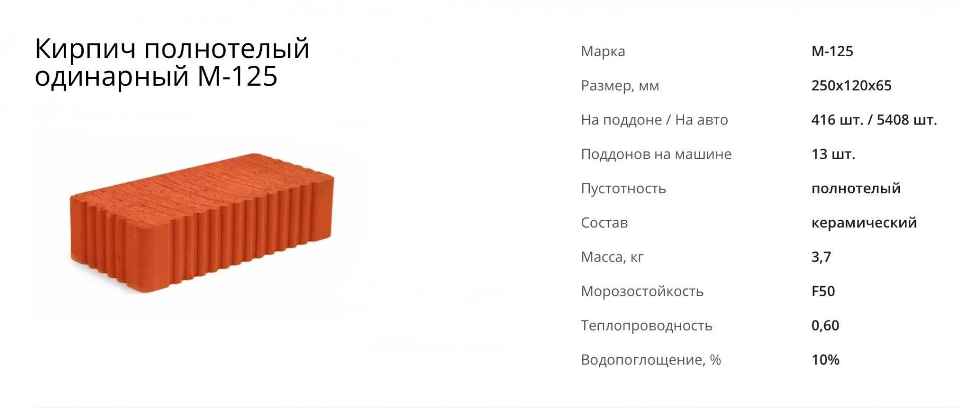 Сколько кубов в кирпиче полнотелом