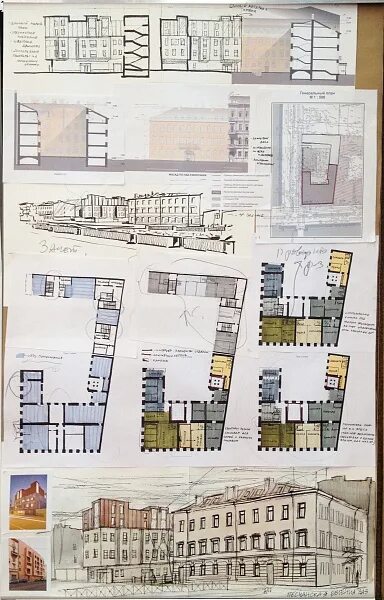 дом стуловых малый знаменский. реконструкция доходного дома. клаузура двора многоквартирного дома. доходный дом в. муляжи примеры.