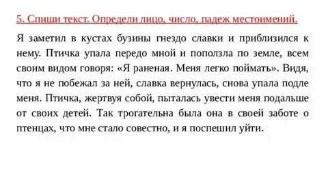 Текст с местоимениями 4 класс