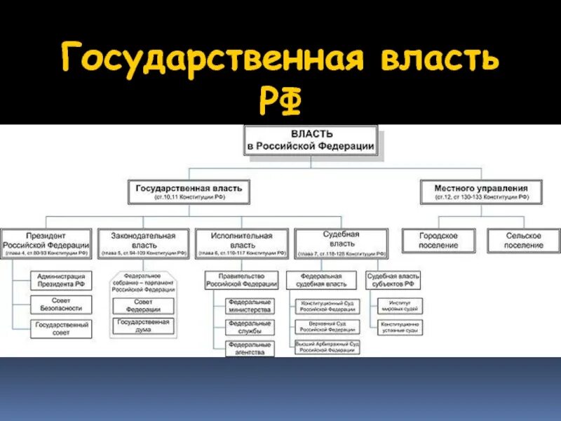 Государственная власть. Государственная власть в РФ. Институты государственной власти в РФ.