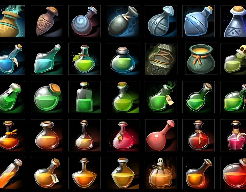 ММО РПГ иконки зелья. Potion icon. Иконки из Potion Craft. Icons potions