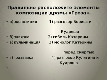 Какова роль экспозиции в пьесе гроза