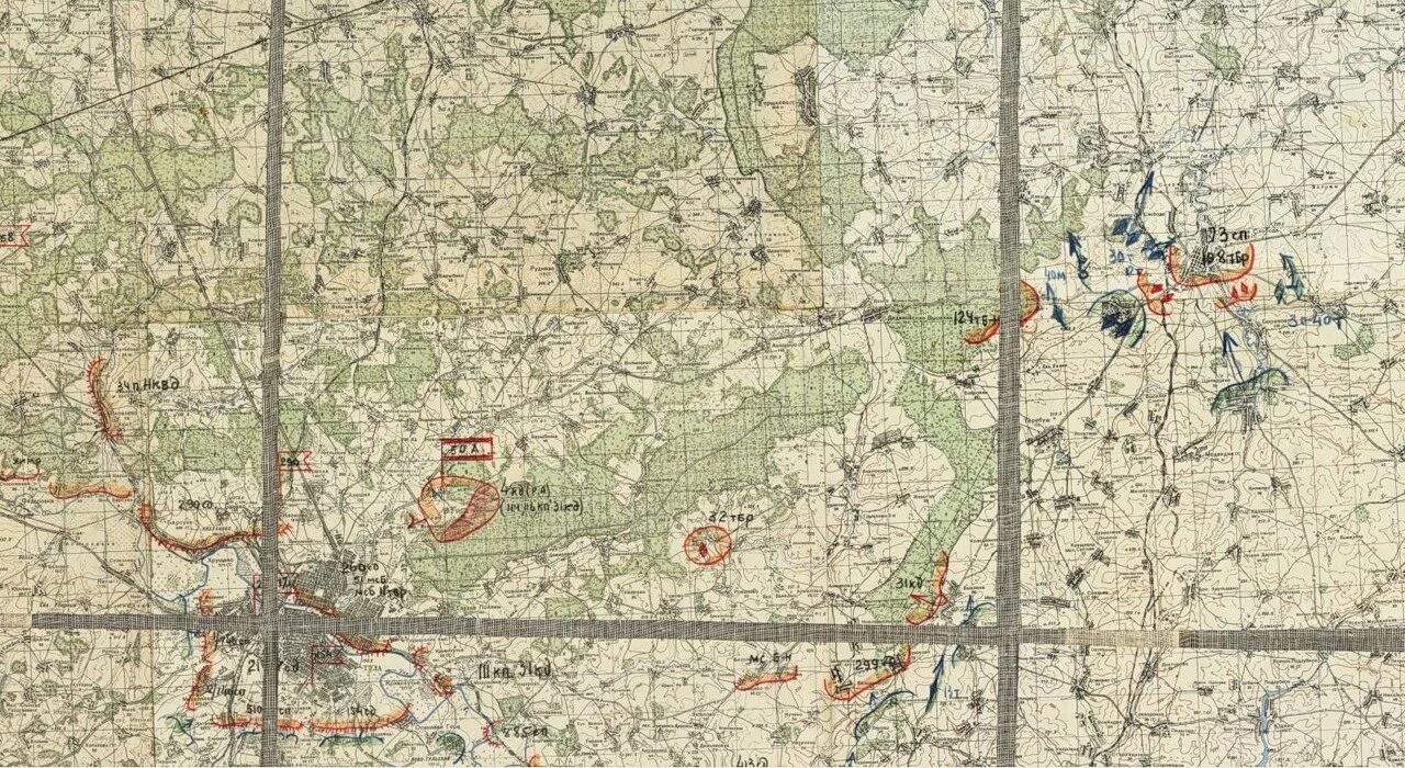 Военная карта 7. Военная карта местности 1941 год. Топографическая карта Тульской области 1941 год. Виняголово 1942.