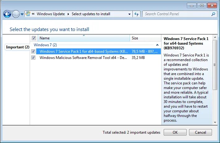 Виндовс сервис пак 1. Update select. (Kb976932) что входит. Update Pack.