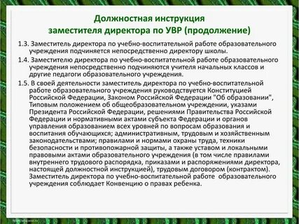 Инструкция заместитель директора по административным