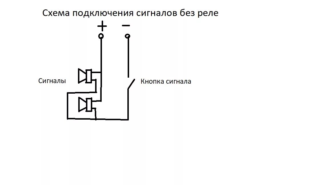 Как подключается сигнал. Подключение реле сигнала схема подключения. Схема подключения звукового сигнала без реле. Схема подключения сигнала без реле через кнопку. Схема подключения сигнала через реле на кнопку.