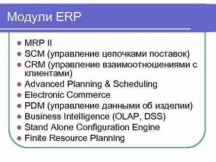 Модули erp системы