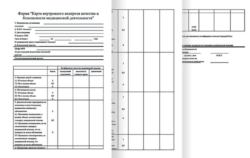 Форма акта внутреннего контроля