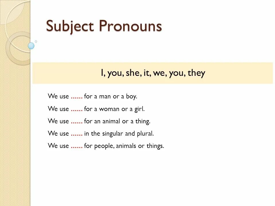 We use subject. Complete the chart write the topic at the top of each list ответы. Types of pronouns. Объектные местоимения в английском. Present continuous tense.