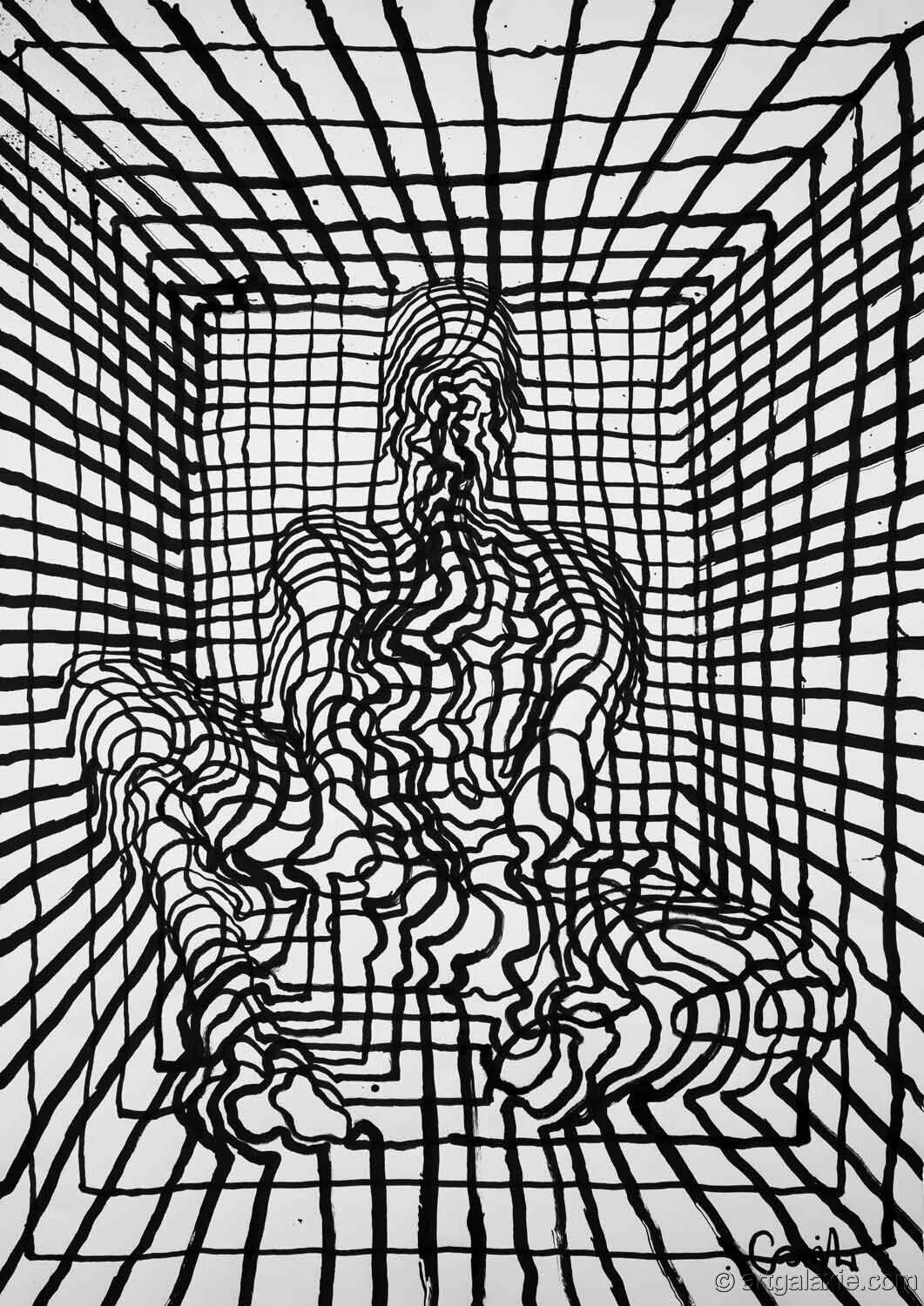 Картины линиями. Арты линией. Линия в живописи. Лайн арт художники. Много металлических линий арт.